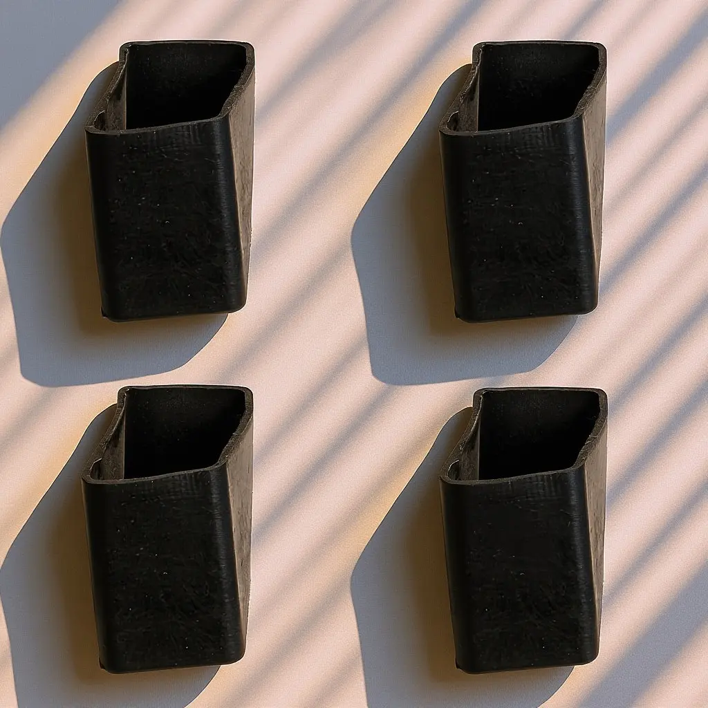 4Pcs Heavy-Duty Rubber Ladder Foot Covers Skid-Resistant Sound Insulating Wear-Proof Ladder Leg Protectors for Construction