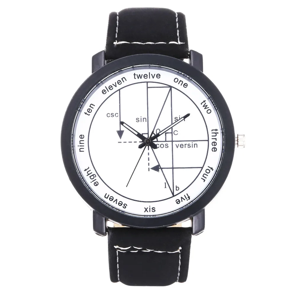 Hot Unisex Watch Fashion Creative Interesting Mathematical Formula Dial Quartz Wristwatches Women Gilrs Ladies Students Watches