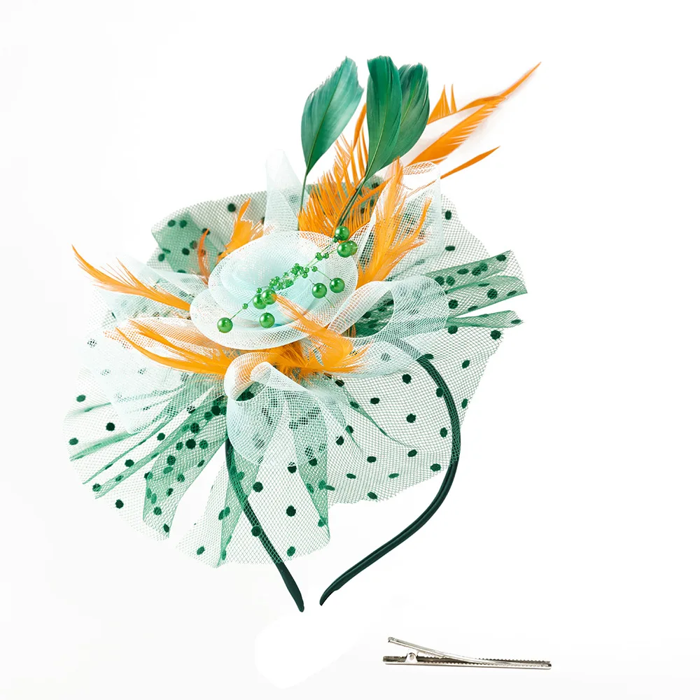 

Tea Party Hat Mesh Pearl Feather Hat Mesh Flower Hat Feather For Derby Race Fashion Enthusiasts Formal Events