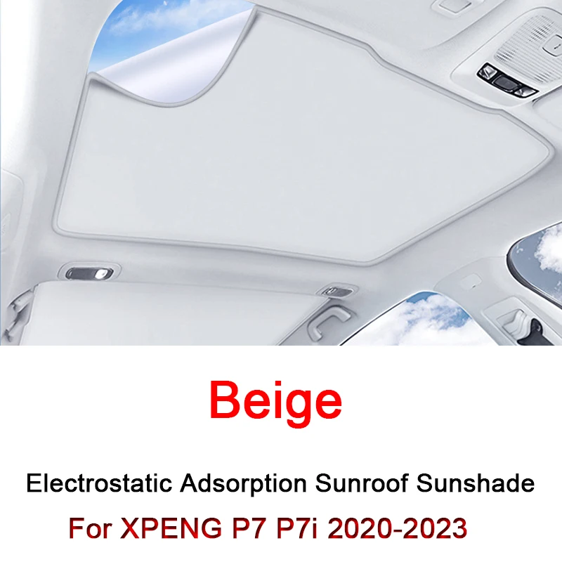 Fit For XPENG P7 P7i 2020-2023 2024 Electrostatic Adsorption Car Roof Sunshade Skylight Blind Shading Windshield Sunroof Cover