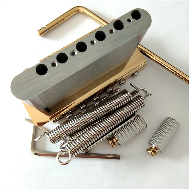 Double Wave Electric Guitar Bridge with Tremolo Bar, Chrome, Gold, 6 Strings, BJ1003-A, BJ-568