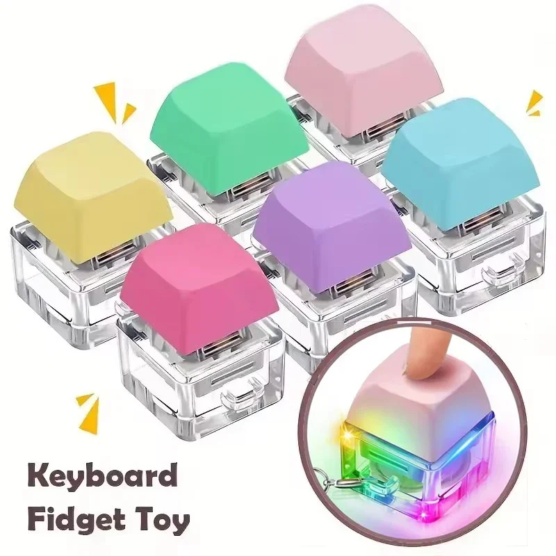 Fidget Clavier Porte-Clés Jouets de Décompression Fidget Clicker Clavier, Porte-Clés Bouton Fidget Porte-Clés Soulagement du Stress Cadeaux pour Passer le Temps Ennuyeux (Sans Lumières et Sans Piles