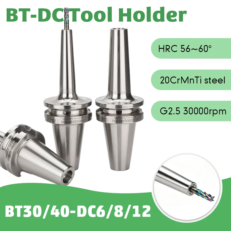 BT30 BT40 DC Pull Back Collet Chuck BT-DC Series High Precision CNC Slim Tool Holder DC4 DC6 DC8 DC12
