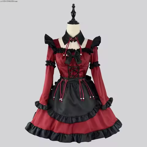 AP Gothic Lolita Maid Dress Little Devil Anime Cosplay Costume Red Girl Maid Dress Trending Girls Maid Party Costumes S -5XL