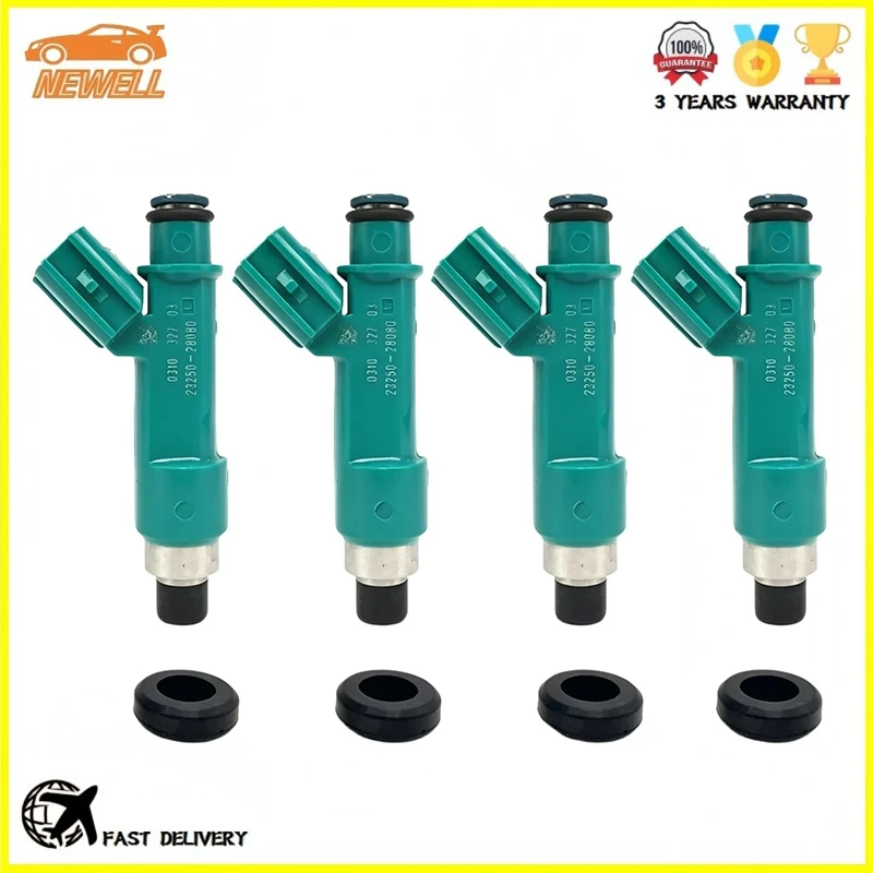 4pcs 23209-0H060 23250-0H060 23250-28080 23209-28080 Fuel Injector For Toyota Corolla Camry Rav4 Solara Scion 2.4L 2004-2013