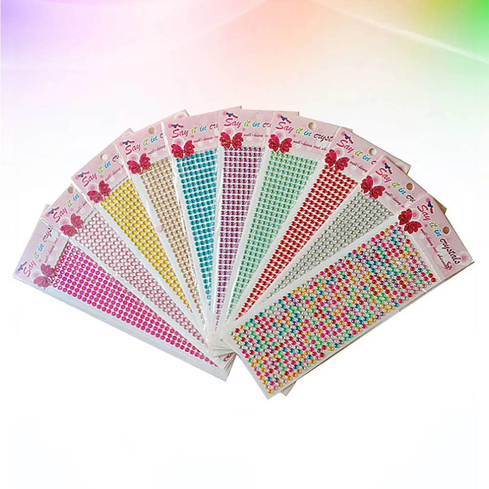 

5Pcs Half Round Acrylic Pearl Sticker Mixed Color Flat Back Adhesive for Craft Makeup Body Decoration Sticker