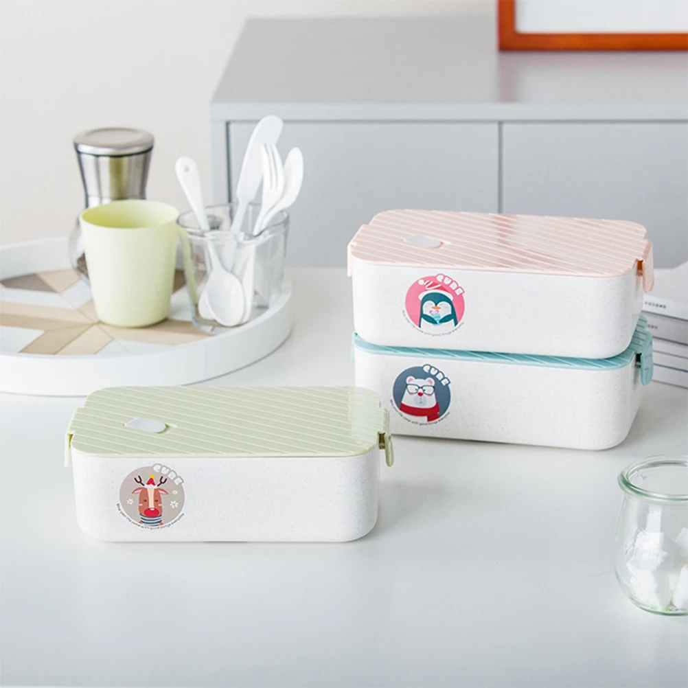 

Lunch Box Compartment Bento Container Portable Food Carrier Microwave Heating Sealing Food Box for Student Worker ( Co