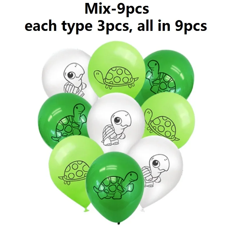 9pcs Turtle Balloon Set, Animal Theme Children's Birthday Party Turtle  Latex Balloon Set Decorations