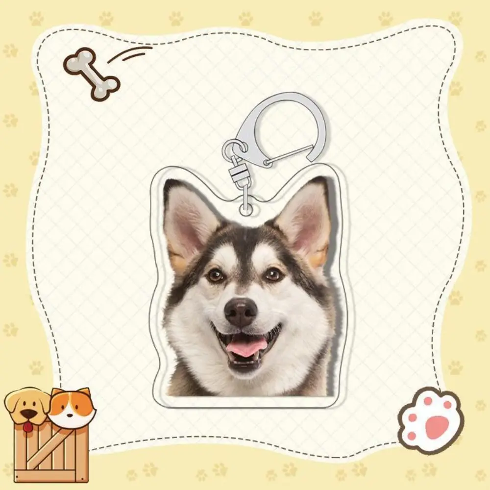 Border Collie Dog Keychain Labrador Puppy Pendant Acrylic Corgi Keyring Shiba Inu Keychain Samoyed Poodle Husky Keychain