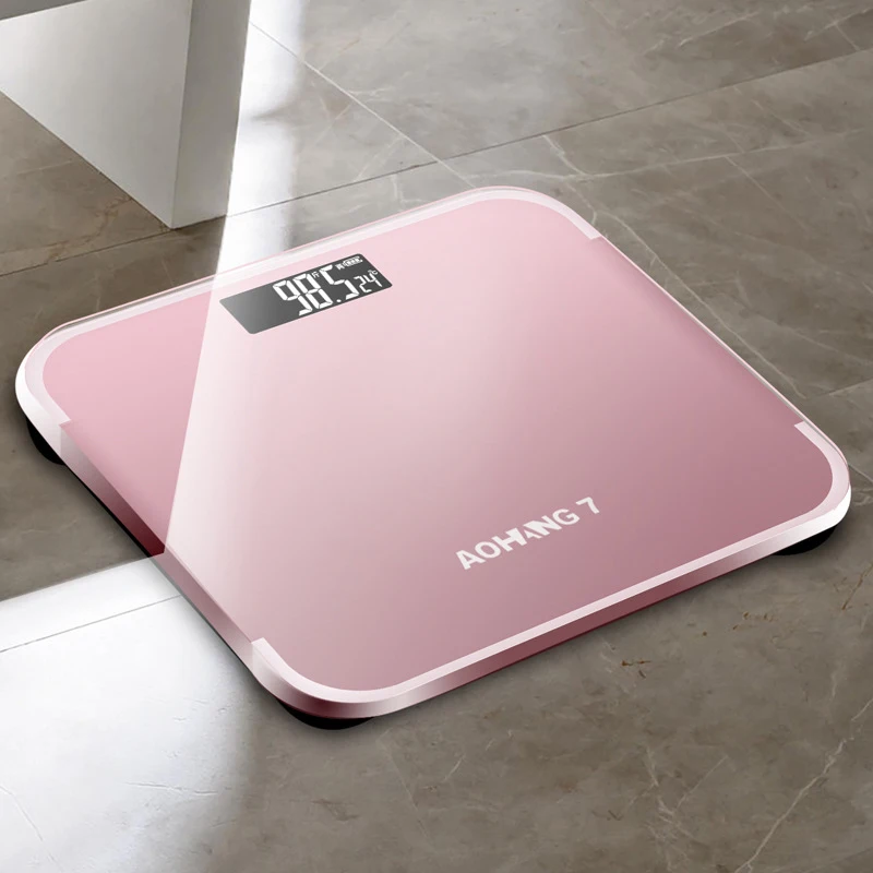 Bathroom Scale Digital Weighing Scale with High Precision Sensors and Tempered Glass, Ultra Slim, Step-on Sensor, 180KG Capacity