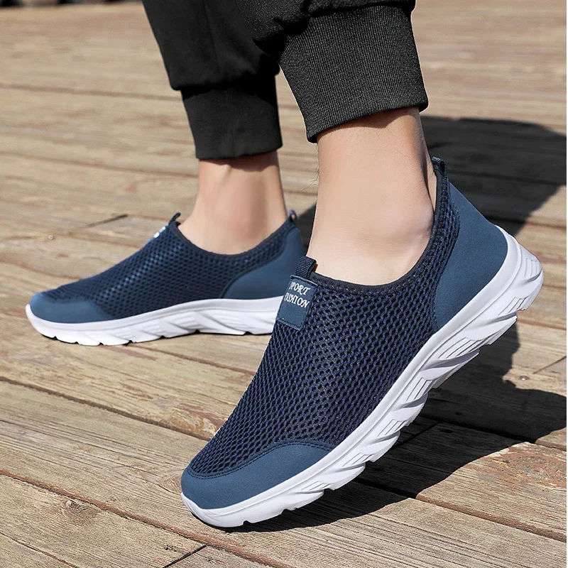 YRZL Herren-Sneaker, leicht, atmungsaktiv, Air-Mesh, lässige Laufschuhe, rutschfest, bequem, Slip-on-Sneaker für Herren – Detail 12