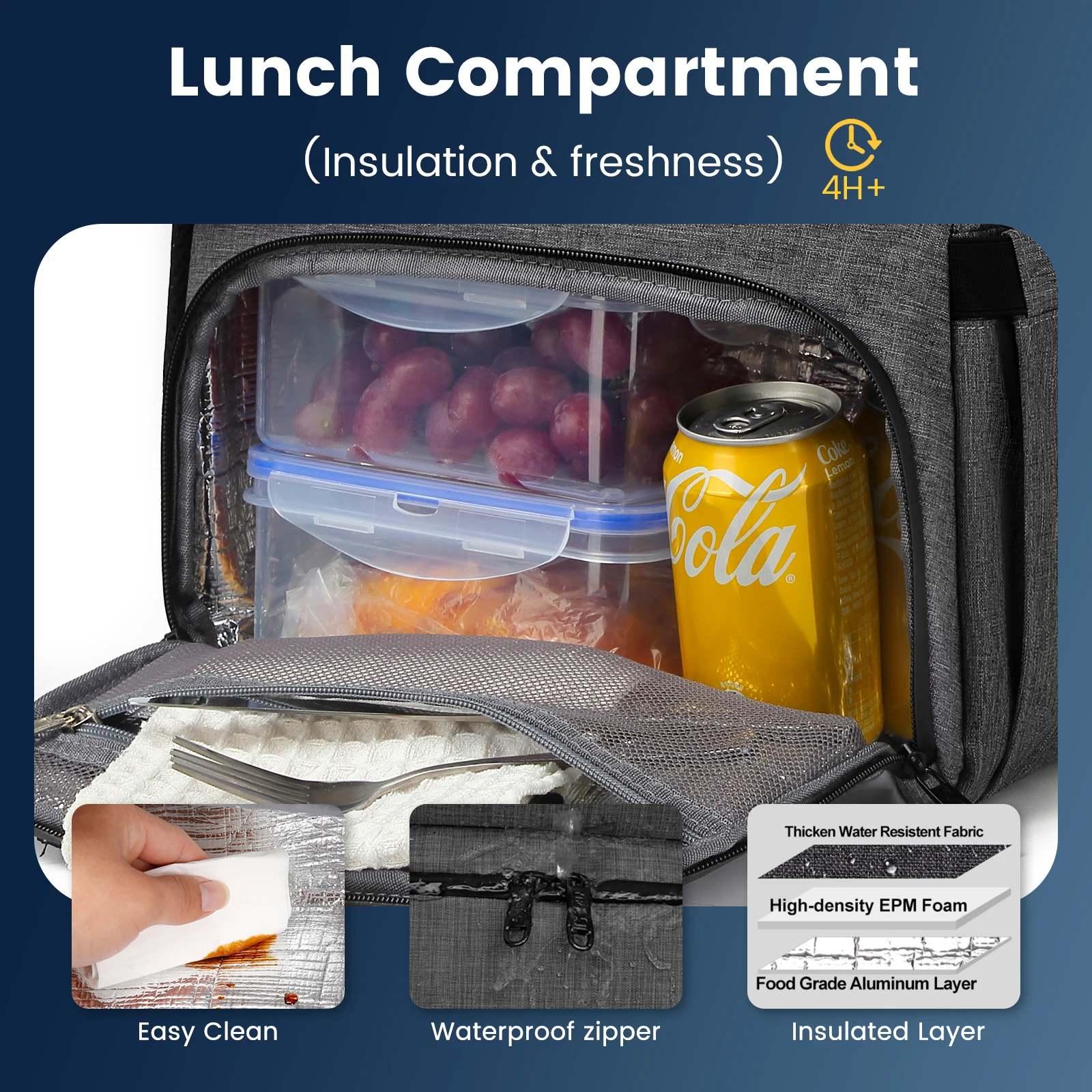 Lunch Backpack Insulated Cooler Picnic Bag Multifunctional Travel Bag Large Capacity Outdoor Picnic Camping Waterproof Backpack