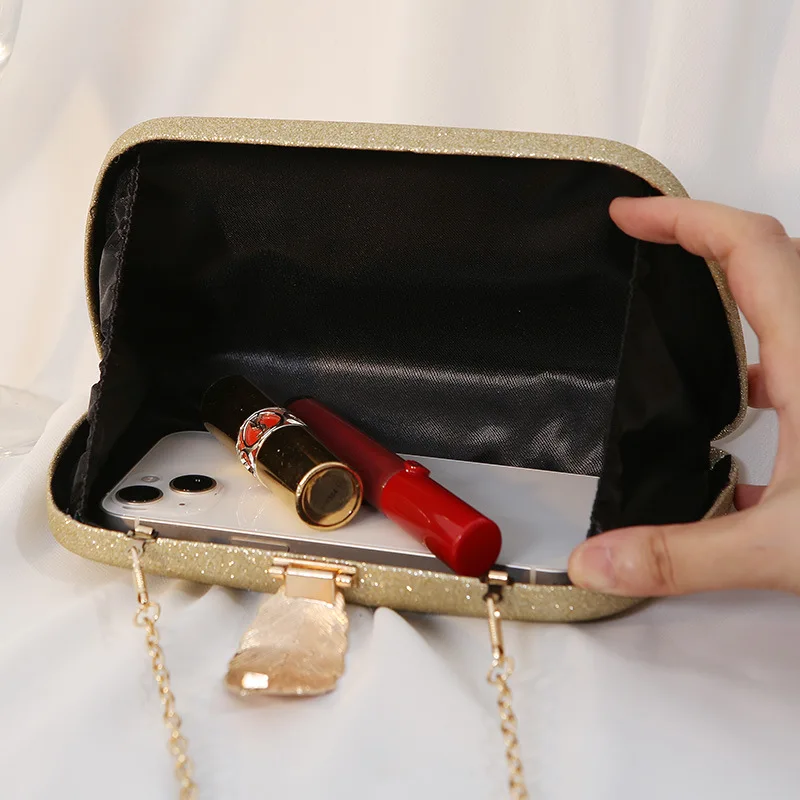 Women Dinner Bag Fashion Metal Leaf Box Clutches Small Square Wallet Banquet Dress Clutch Small Handbag Female Wallet