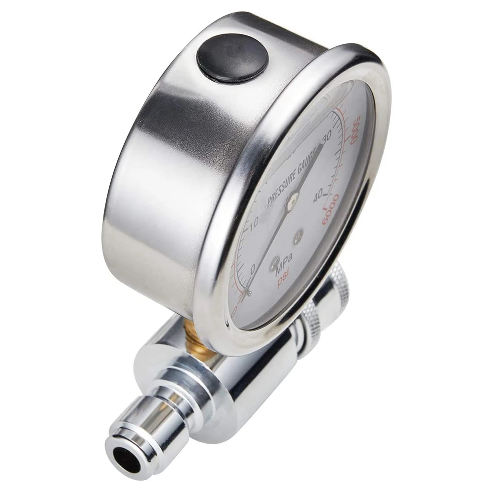 Pressure Washer Gauge, 6000 PSI, 3/8 Inch Quick Connect, Pressure Gauge for Power Washer HOT
