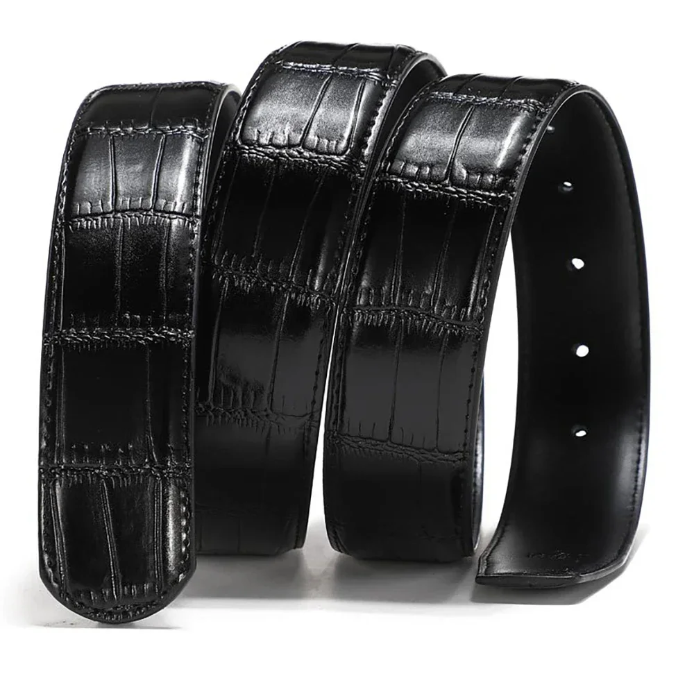 

Casual 150cm 140cm Vintage Luxury Designer Belts Men Crocodile Women Belt Genuine Real Leather without Buckle Strap for Jeans