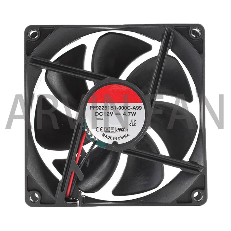 Original PF92251B1-000C-A99 9225 12v 4.7W Dual Ball Bearing Pwm 4-pin Cooling Fan