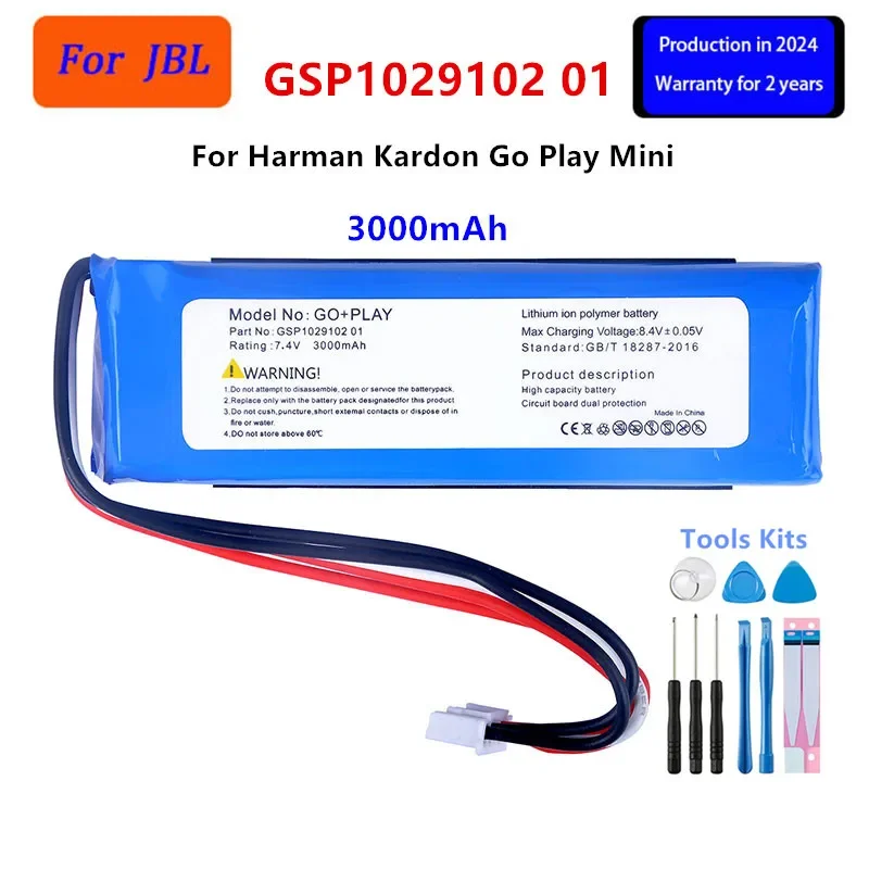 

Original GSP1029102 01 3000mAh Replacement Battery For JBL Harman Kardon Go Play Mini Speaker Li-Polymer Batteries+ Tools