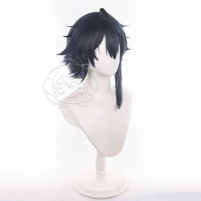Anime Arknights Vigil Herren Cosplay Perücken Kostüme Kopfbedeckung 40cm Lange Simulierte Kopfhaut Dicke Gemischte Voluminöse Langhaar-Perücken – Detail 5