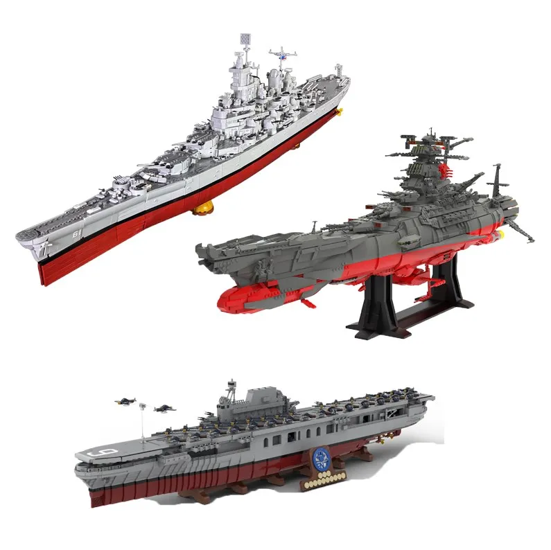 

The USS Enterprise CV-6 / USS Iowa BB-61 Battleships / Yamat0ed Space Battleship UCS Building Toys Suit for Military Battleship