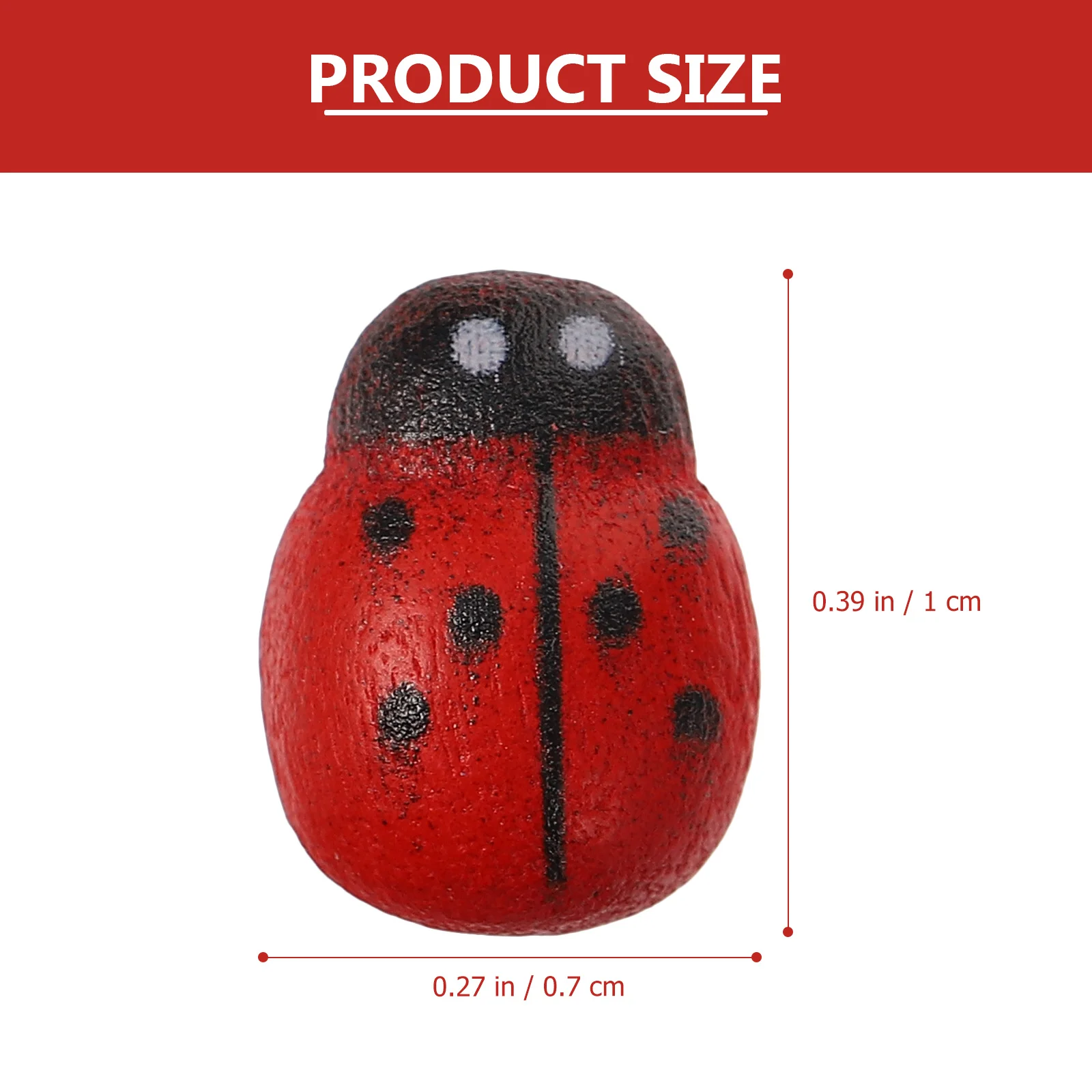 

100Pcs Mini Wood Ladybugs Waterproof Wooden Ladybugs for DIY Bonsai Adornment Colorful Holiday Decoration Shaped Stickers Set