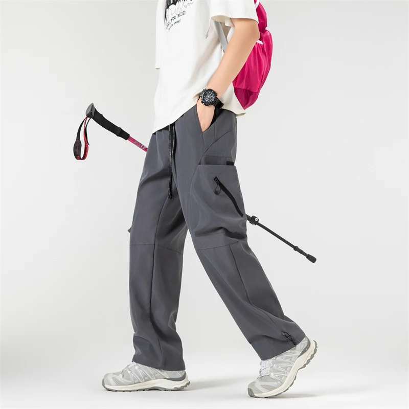 فضفاض مستقيم النمط الأمريكي ملابس العمل السراويل الرياضية غير رسمية الربيع الصيف الخريف 2025 وصول الرجال السراويل الترفيه الموضة #5