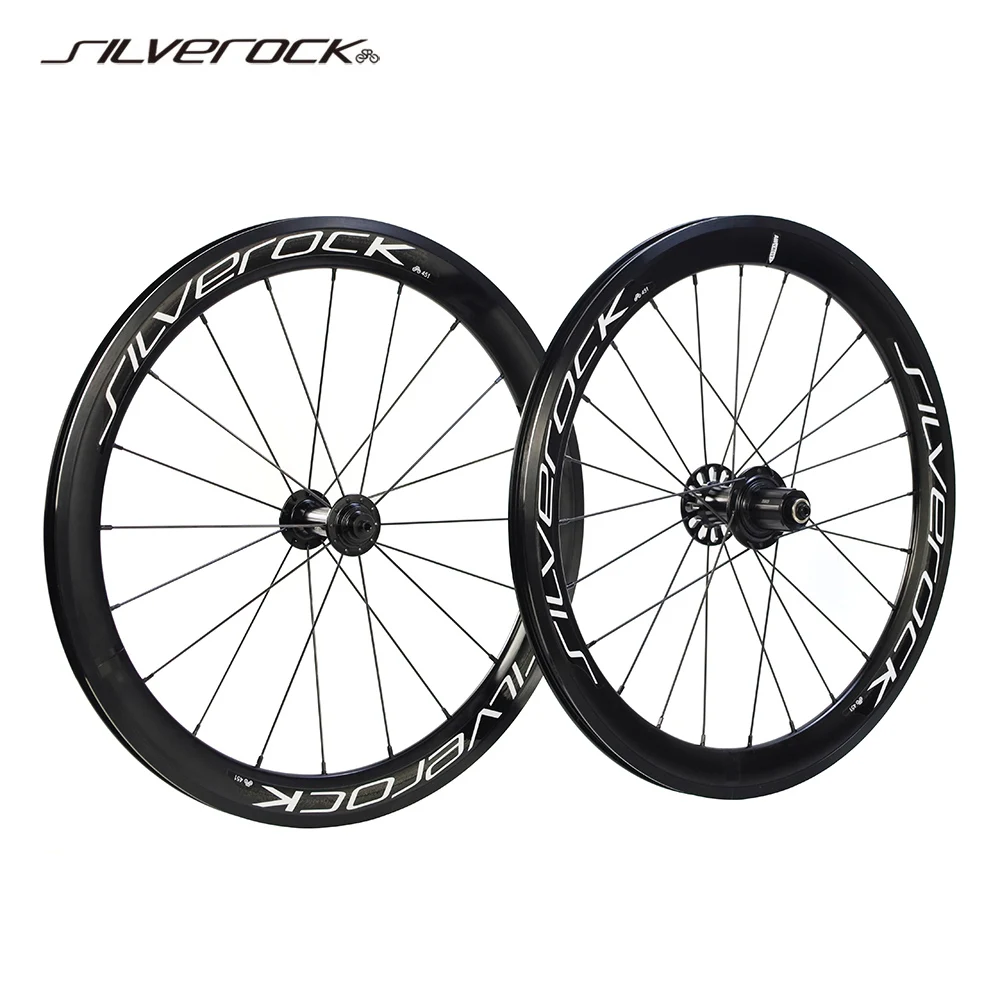 

SILVEROCK SR40 Alloy Wheelset 20" 406 451 Rim Caliper Brake 4cm High Profile 74 130 11s Silver for Folding Bike Minivelo Wheels