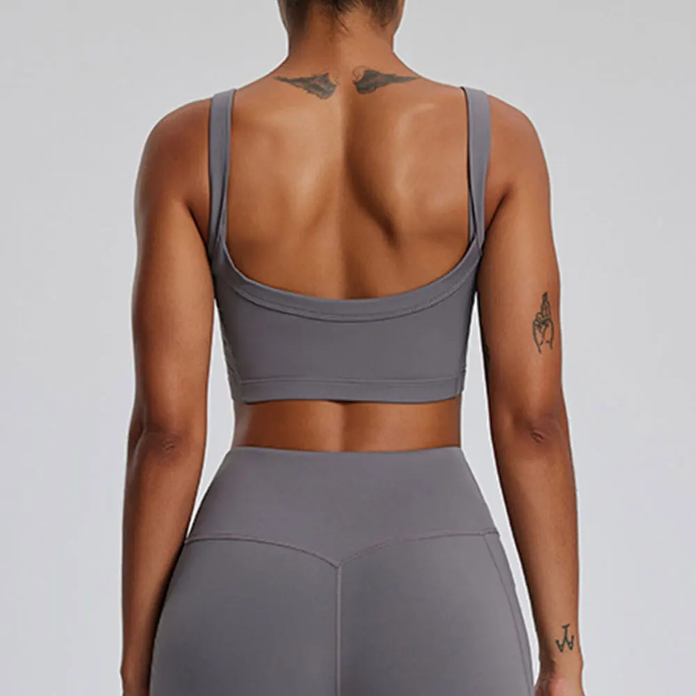 Damski top na ramiączkach Gym Yoga Bra Wyściełany biustonosz sportowy Wyjmowany trening Push Up Crop Top Bieganie Fitness Biustonosz Sportowa odzież