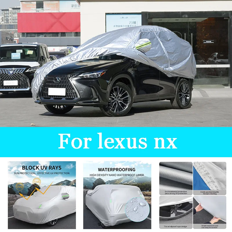 

Car Cover Outdoor Full Exterior Snow Cover Sunshade Waterproof Dustproof Protection with Reflective Strips for Lexus Nx