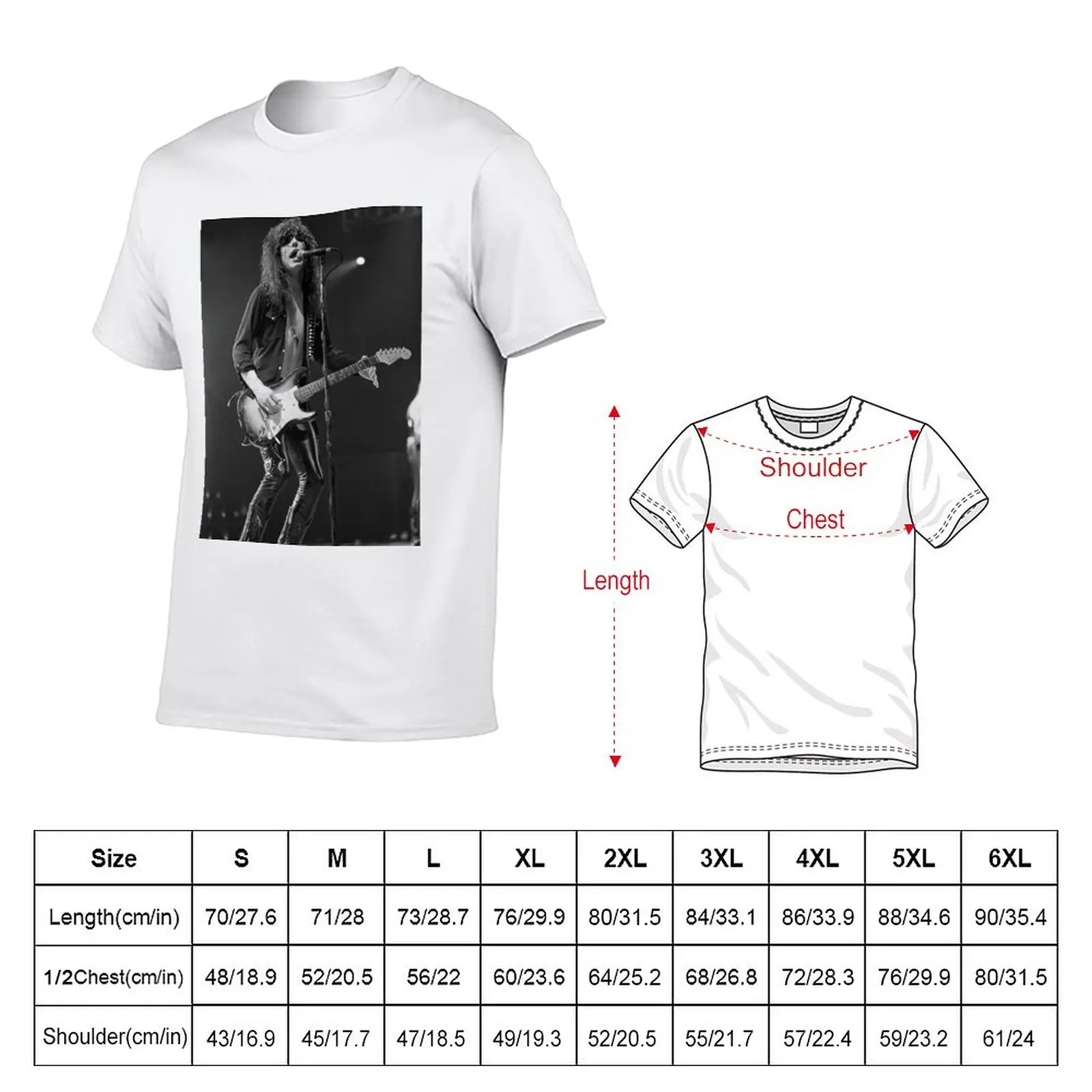 Tom Keifer - Cinderella - BW Photograph T-Shirt vintage clothes animal prinfor boys Blouse summer tops men t shirt