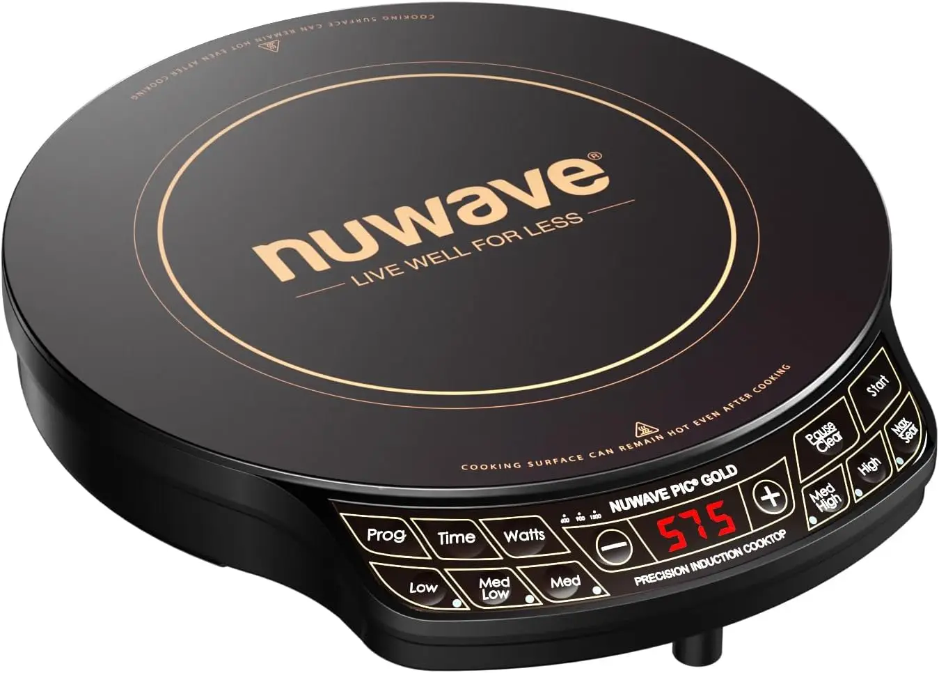 

12' Induction Cooktop with Shatter-Proof Glass, 8' Heating Coil, 51 Temperature Settings, 3 Power Levels