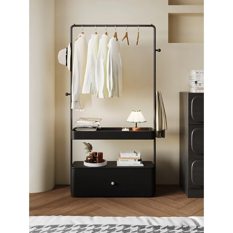 Simple and modern bedside table, coat rack integrated floor double-layer designer mobile home bedroom hanging clothes rack