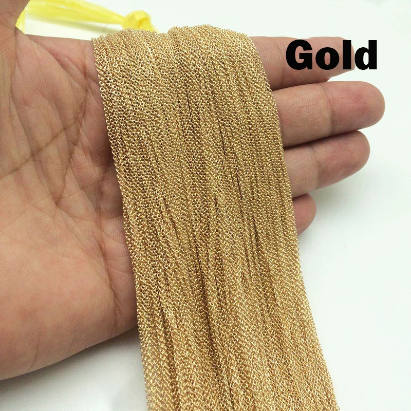 1Pcs Chains Necklace 1.0mm/1.2mm Men Women 4 Colors for DIY Jewelry Making Findings Supplies Cuban Link Chains