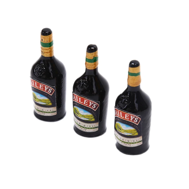 3 ชิ้น 1/12 Dollhouse Miniature Kitchen ขวดไวน์แก้วชุดอุปกรณ์