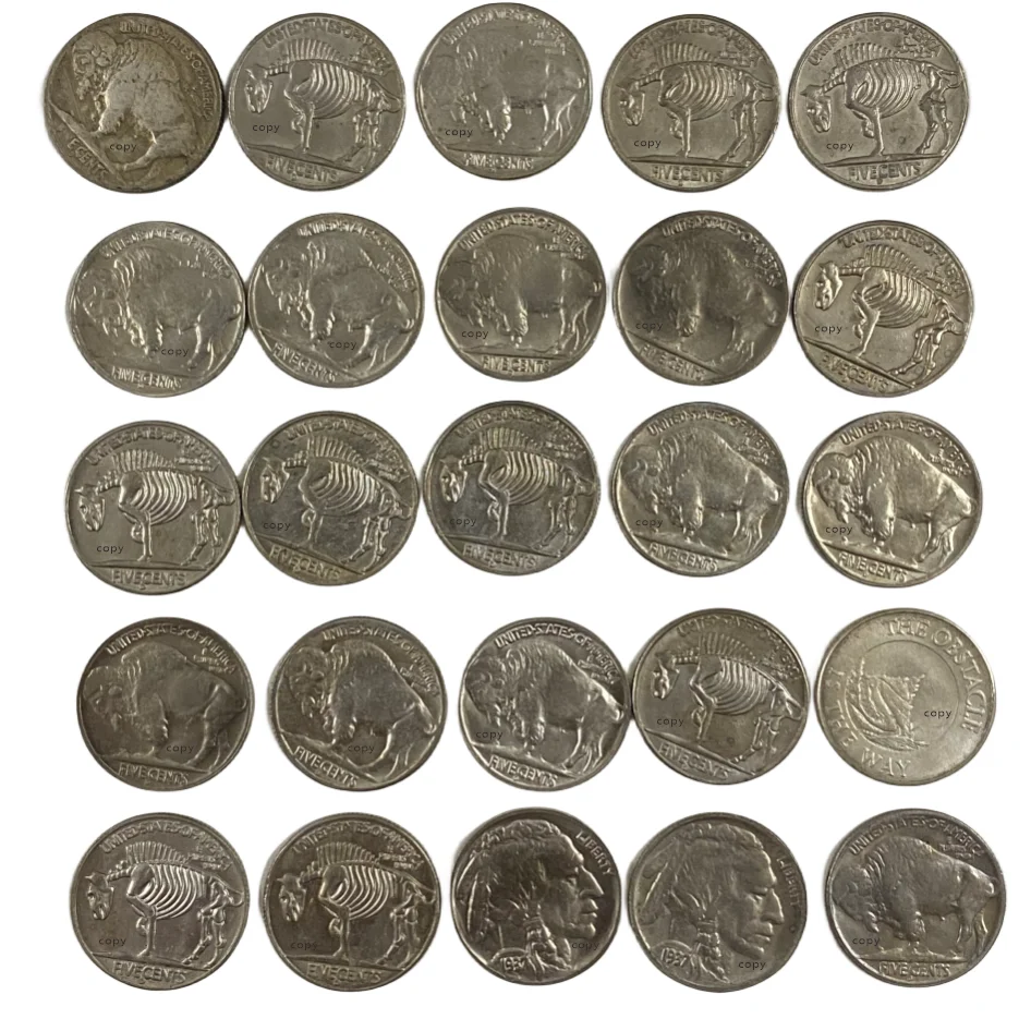 Replica 25 pieces Hobo Nickels coins ,full set different type coins