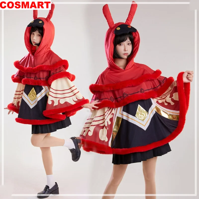 

Genshin Impact Cloak Red Hilichurl Winter Coat Cosplay Costume Cos Game Anime Party Uniform Hallowen Play Role Clothes Clothing