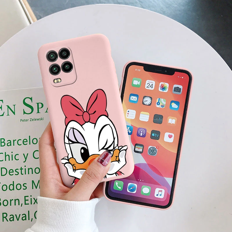 For Xiaomi Mi 10 Lite 5G Phone Case Pink Mickey Mouse Minnie Cover Soft TPU Fundas For Xiaomi Mi 10 Lite Bags Donald Duck Coque