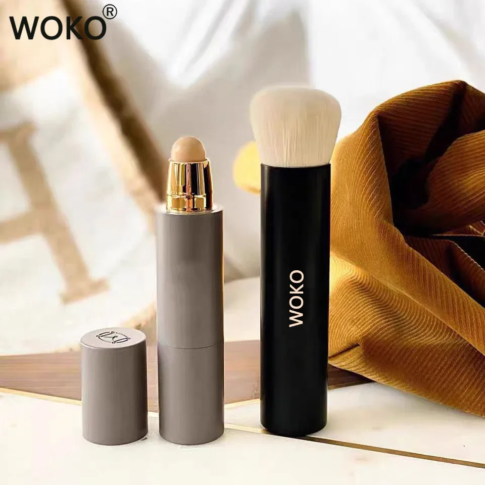 1pcs Oblique Foundation Make-up Brush Angle Round Head Contour Foundation Brush Liquid Foundation Buffing Makeup Tool Portable