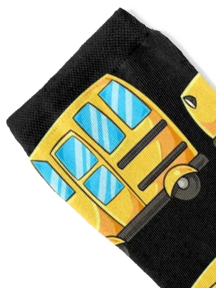 Kawaii yellow school bus Socks football floral Men Socks Women's