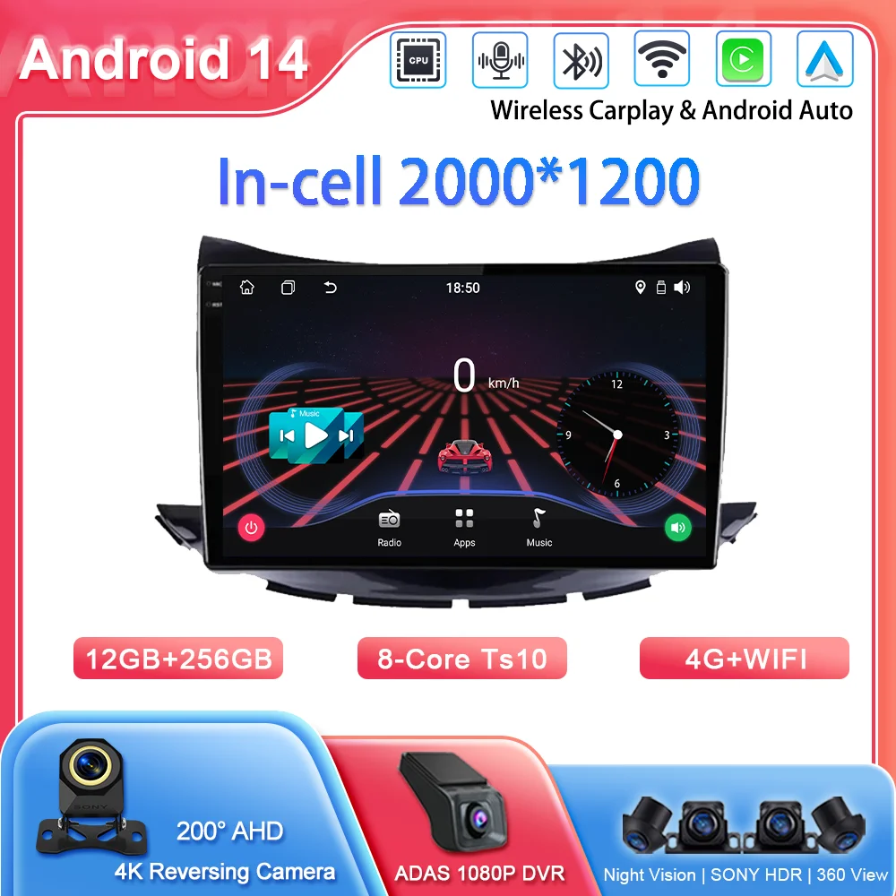 

Car Android Radio Stereo For Chevrolet TRAX 2017 2018 2019 Auto Multimedia Player Wireless Carplay QLED Touch Screen NO 2din DVD