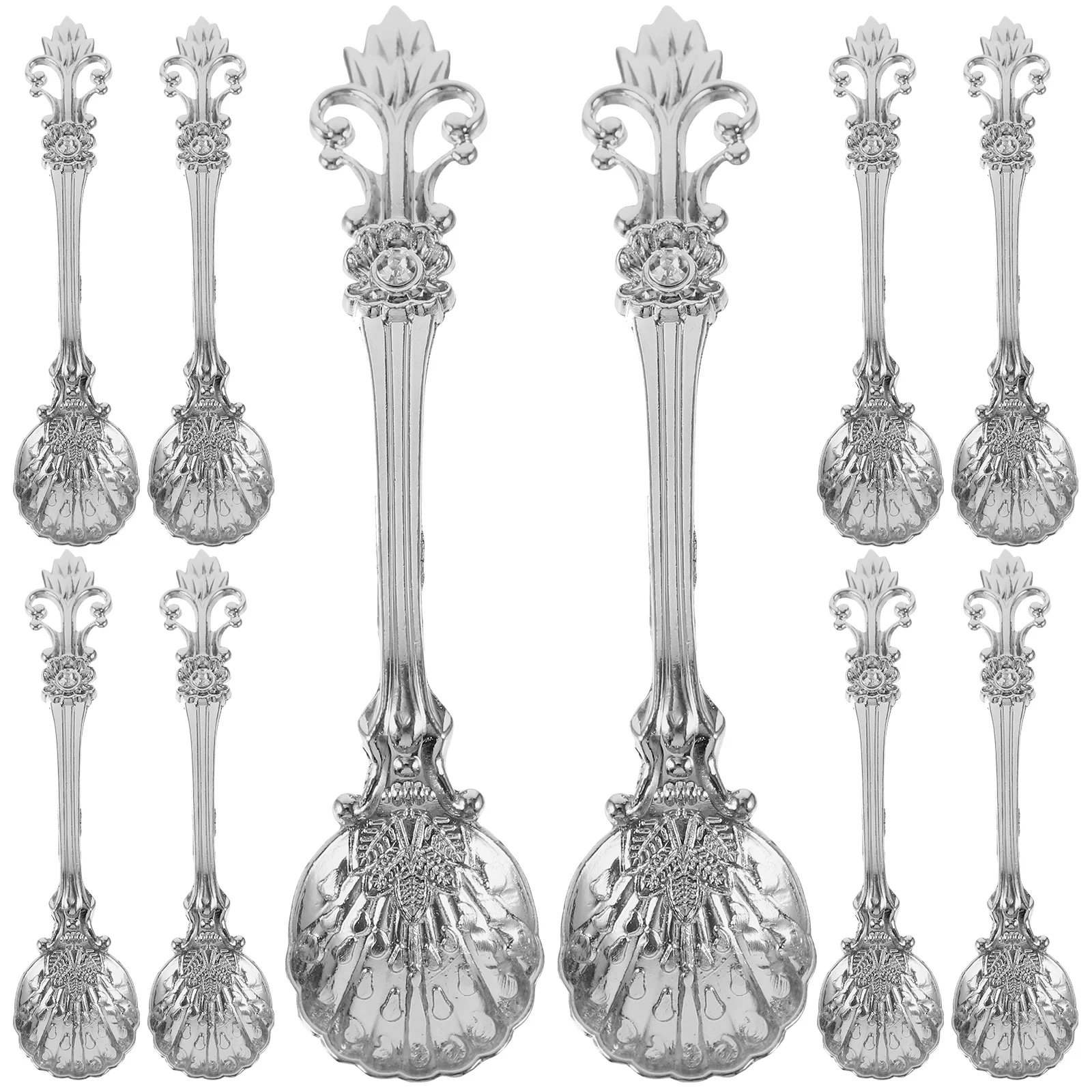 

8pcs Coffee Spoon Dessert Scoops Vintage Stirring Spoons Ice Cream Alloy Metal Anti Rust Non Toxic Eco Friendly Portable