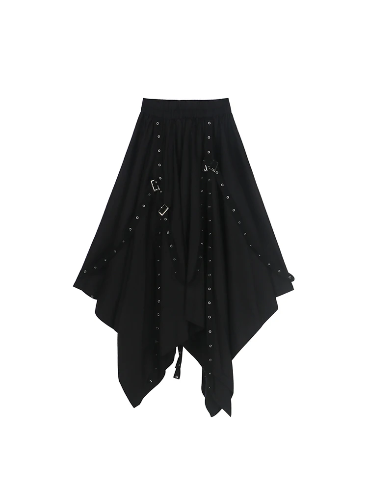 

Women Black Gothic Long Skirt Y2k Vintage Elegant Harajuku 2000s Skirts Korean Streetwear 90s Fashion High Waist Skirts Clothes