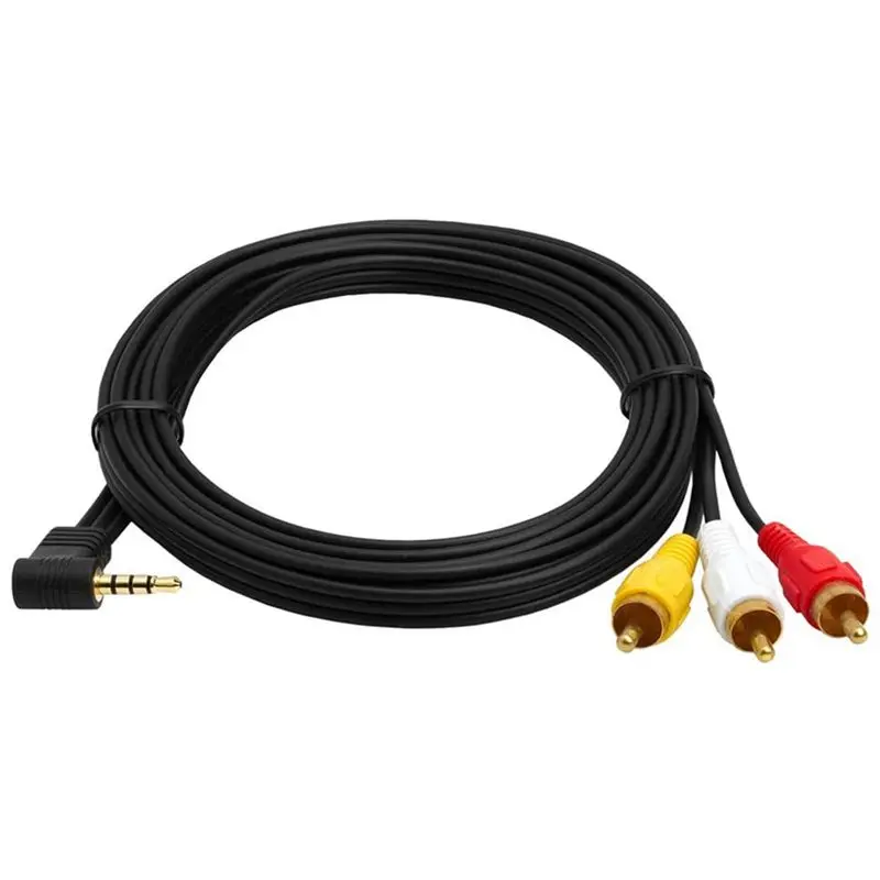 Pozłacane 90 stopni zgięcie 3.5mm do kabel RCA kabla Audio i wideo 3.5mm 1/8 \