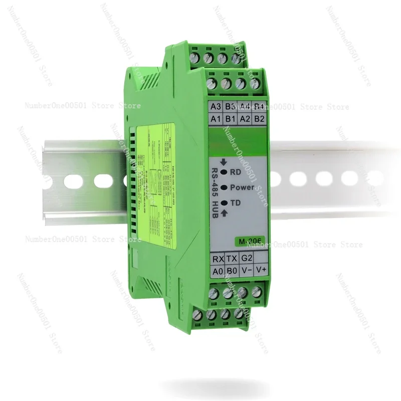 RS485 hub sharer 4 ports hub1 divided into 4 channels RS232/RS485 converter photoelectric isolation M-206