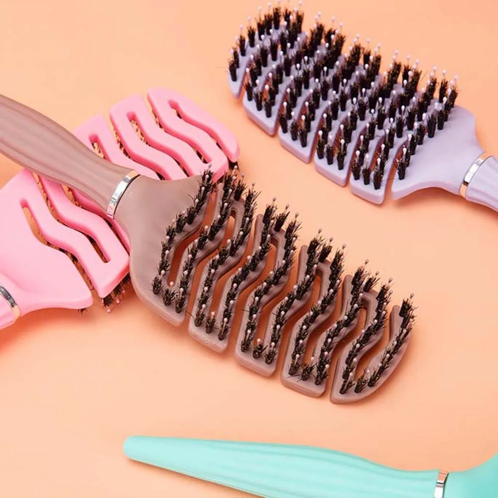 اكسسوارات الشعر الخنازير الخشن الشعر مشط تصفيف الشعر أداة تدليك فروة الرأس الخنازير الخشن الخشن فرشاة تصفيف الشعر