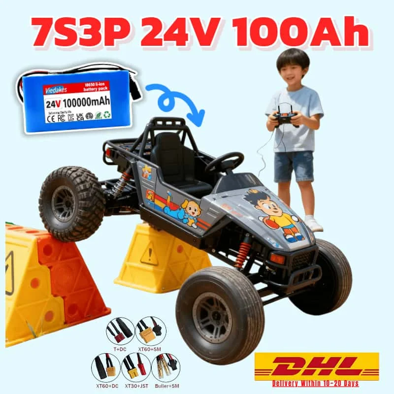 

7S3P 24V 100Ah Battery Pack, Best-Seller for Kids’ Electric Cars–Also Ideal Durable, Fast-Charging⚡，Portable Power Demands