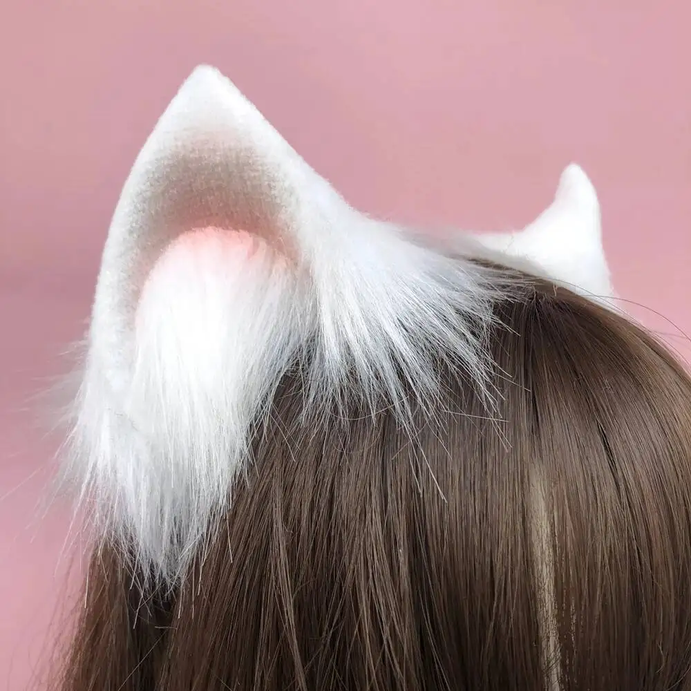 NEKOPARAIES Chocola  Vanilla Cosplay Dark Brown White Cat Neko Fox Ears Hairhoop Headband Lolita Hand Work Costume Accessories