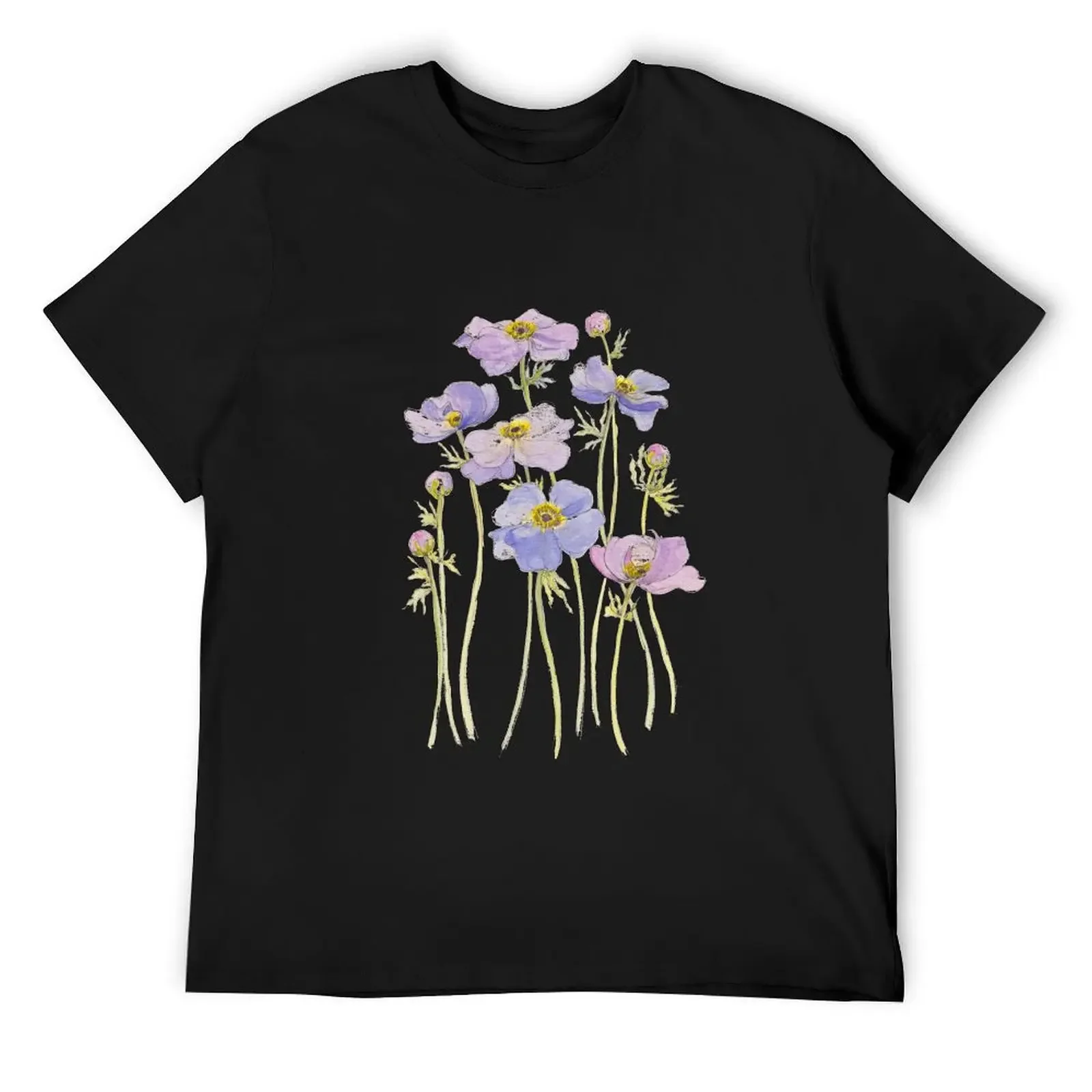 Lilac Anemone Flowers T-Shirt customizeds shirts graphic tees anime clothes funny t shirts men