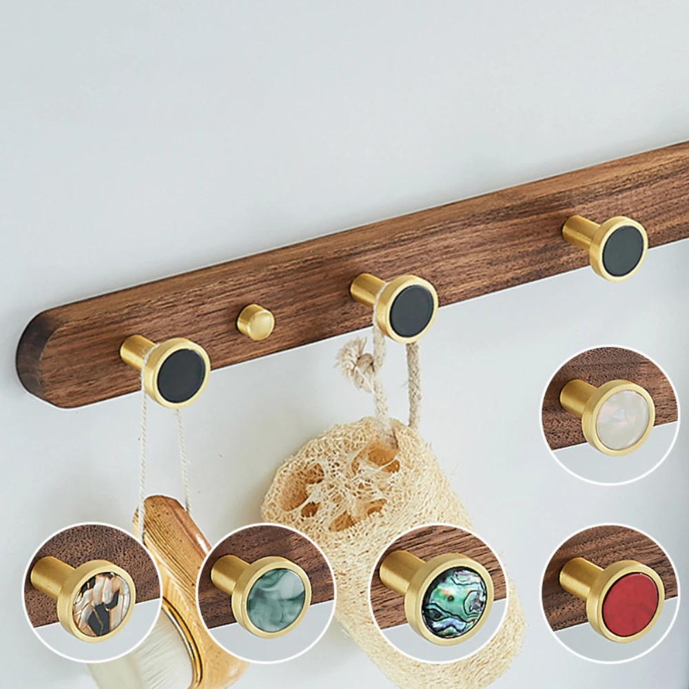 Walnut wood Bedroom bathroom cap hook creative shell kitchen clothes hook Living Room Wall Coat Hook Rack Organizer