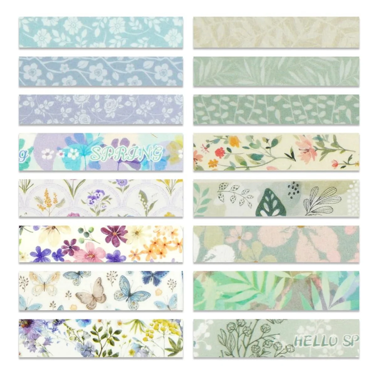 مجموعة شريط اشي الزهور SEMOIC مكونة من 16 لفة، ملصق ورق زينة على شكل زهرة الربيع لمجلة القصاصات المخططة DIY Arts Craft