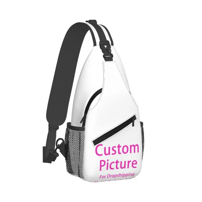 Custom Personalized Photo Logo Sling Bags for Men Cool DIY Print Shoulder Chest Crossbody Backpack Traveling Daypack